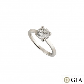 Round Brilliant Cut Diamond Ring in Platinum 1.64ct H/VVS2